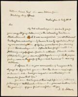 Autograph Letter Signed by John Quincy Adams, to William R. Prince