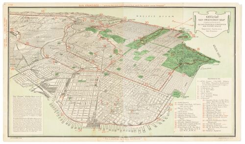 Official San Francisco Map: Compiled and Distributed by the San Francisco Convention and Tourist League Exposition Auditorium San Francisco