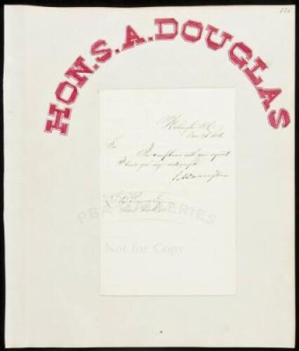 Letter Signed by Stephen A. Douglas, to L. Bradford Prince