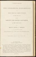 Narrative of the Exploring Expedition to the Rocky Mountains in the Year 1842, and to Oregon and North California in the Years 1843-'44
