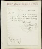Autograph Letter Signed by Samuel Houston, to L. Bradford Prince