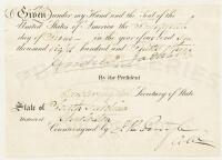 Clipped signature of Andrew Jackson as President, from a vellum document