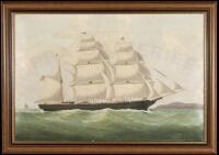 Oil painting of the three-masted schooner Smallwood