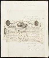 Autograph Letter Signed by Louis McLane as Secretary of State, to U.S. Marshal William Waddle, plus two exchange certificates of the Morris Canal & Banking Company signed by McLane