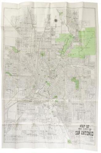 Map of the city of San Antonio, Bexar County, including suburbs both north and south