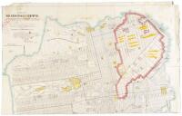 Map of San Francisco, California. Showing limits of the burned area destroyed by the fire of April 18th-21st, 1906, following the earthquake of April 18th, 1906