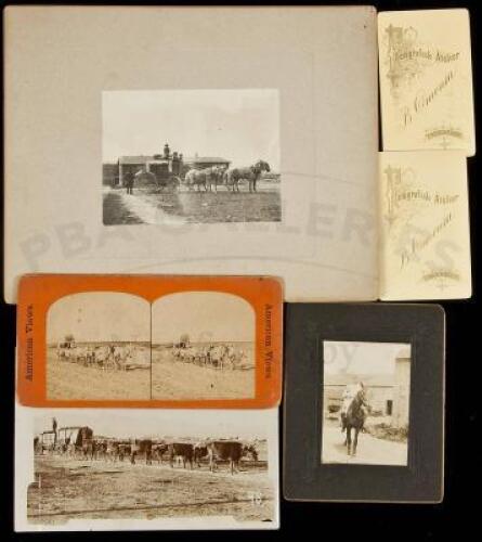 Lot of 12 vintage photographs featuring horses, wagons, etc.