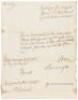 Official discharge letter signed by George Anson, and Samuel Barrington for sailor in sick quarters aboard the H.M.S. Salisbury at the time of James Lind's historic experiment on scurvy - 2