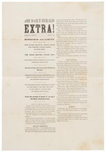 Extra! Horrible Calamity. Fire in the Kentuck, Crown Point and Yellow Jacket Mines, at Gold Hill. The Dead Bodies Taken Out...