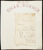 Autograph Letter Signed by Charles Sumner, to L. Bradford Prince