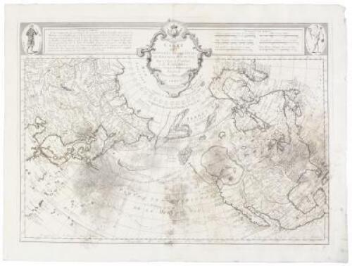 Carte des Nouvelles Découvertes au Nord de la Mer du Sud, Tant à 'Est de la Siberie et du Kamtchatka, ou à l'Ouest de la Nouvelle France...