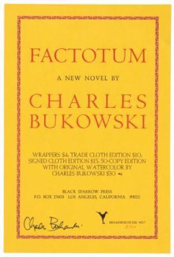 Factotum: A New Novel by Charles Bukowski - broadside/flyer