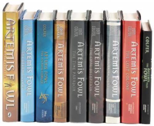 Nine volumes from the Artemis Fowl series - eight signed