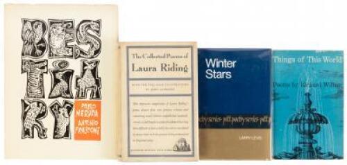 Four modern poetry first editions in custom clamshell boxes