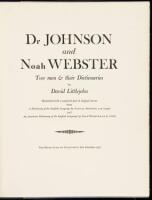 Dr Johnson and Noah Webster. Two men & their Dictionaries