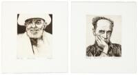 Etched portraits of Edward Weston and Ansel Adams - from the Impressions of Bohemia portfolio
