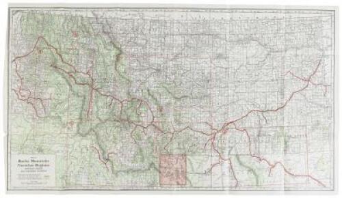 Map of Rocky Mountain Vacation Regions: Montana, Idaho and Northern Wyoming.