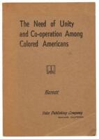 The Need of Unity and Cooperation Among American Negroes