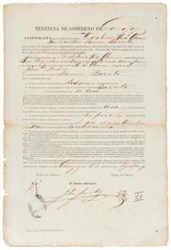 Contract for a Chinese indentured servant/slave in Cuba, whose owner is also Chinese