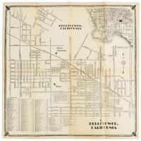 Map of Bellflower, California Lost Angeles County. Population 15,600...Estimated (panel title)