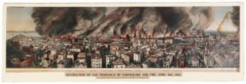 Destruction of San Francisco by Earthquake and Fire, April 18th, 1906: Every building shown in the above picture was destroyed by the Great Fire