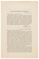 War Department Telegram to Philippine Commission...in regard to general condition of Philippine Islands, and reply of commission thereto...