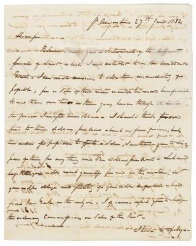 Letter about land claims after U.S. Supreme Court’s validation of the vast Spanish Arredondo land grant in the Florida Territory