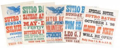 Ten lithographed posters for swimming at Sutro Baths in San Francisco