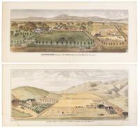 Approximately 30 lithographs from Moore & De Pue's Illustrated History of San Mateo County, California, most with modern hand coloring