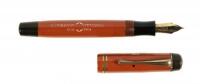 No. 6 Coral Red Push-Button Filler Fountain Pen, Danish