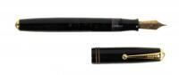 Black Lacquer Fountain Pen with Etched Pattern, Postwar