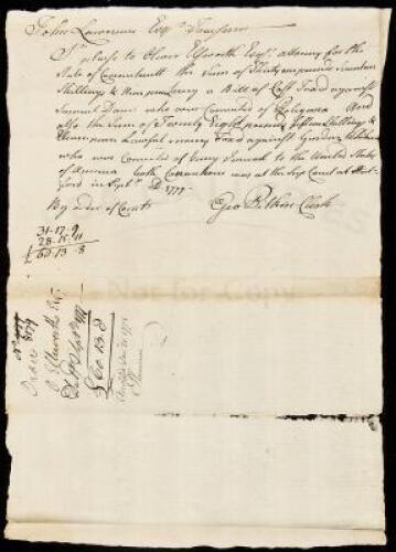 Autograph Document Signed by George Pitkin, and endorsed by Oliver Ellsworth