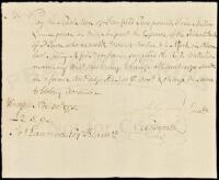 Manuscript Document Signed by Oliver Ellsworth & Thomas Seymour, authorizing payment to participants in the "Lexington Alarm" of 1775
