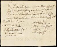 Two manuscript payment vouchers for service in the Expedition to Ticonderoga, signed by Oliver Ellsworth & others
