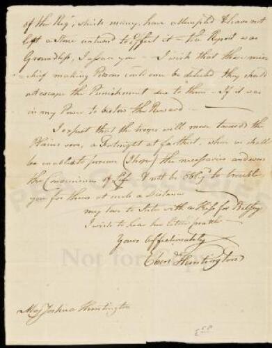 Autograph Letter Signed from Ebenezer Huntington to his bother Joshua Huntington, regarding hardships in the Continental Army