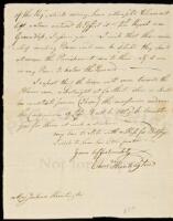 Autograph Letter Signed from Ebenezer Huntington to his bother Joshua Huntington, regarding hardships in the Continental Army