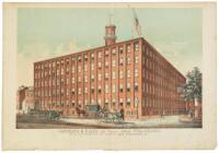 Cornelius & Baker, 181 Cherry Street Philadelphia / Manufacturers of Lamps, Gas Fixtures Etc. - two-page lithograph advertisement from one of Colton's Atlases
