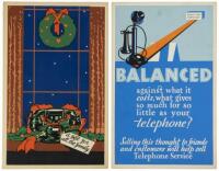 Two vintage telephone advertisement posters