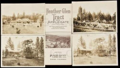 Four original photographs of homes in Applegate and a brochure for real estate in Placer County