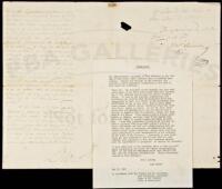 Manuscript document signed, regarding the illegal immigration of whites to Alta California