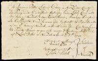 Manuscript Document warning one Benjamin Pettis to leave the town of Norwich