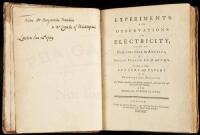 Experiments and Observations on Electricity made at Philadelphia in America... To which are added, Letters and Papers on Philosophical Subjects. The Whole corrected, methodized, improved, and now first collected into one Volume, and Illustrated with Coppe