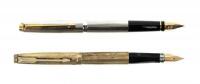 Parker 75: Lot of Two Milleraies Silver and Gold-Plated Fountain Pens