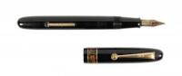 Black Lacquer Fountain Pen, Tulip-Patterned Maki-e Cap Band