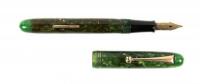 Mottled Green Celluloid Fountain Pen, Lever-Filler