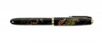 Green and Gold Dragon Fountain Pen, Hand-Painted, Postwar Japanese Jobber