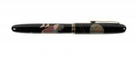 Geisha Sex Scene Black Lacquer Fountain Pen, Hand-Painted, Large Size, Japanese Jobber