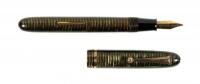 Golden Brown and Black Striped Celluloid Fountain Pen