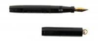 Black Hard Rubber No. 1 Size Ringtop Fountain Pen, Eyedropper-Filler, Pilot Nib