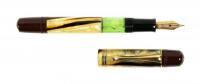 No. 100N Fountain Pen, Tortoiseshell Celluloid Barrel and Cap, Red Hard Rubber Ends